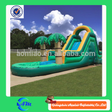 Árbol verde Diapositiva de agua inflable deslizante, tobogán inflable comercial para niños